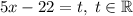 5x-22=t,\;t\in \mathbb{R}