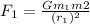 F_{1} = \frac{Gm_{1}m{2}}{(r_{1})^{2}}