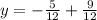 y=-\frac{5}{12} +\frac{9}{12}