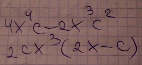 Разложите многочлен на множители: 4х^4 с-2х^3 с^2