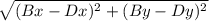 \sqrt{(Bx-Dx)^2+(By-Dy)^2}