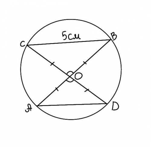 Дана окружность с центром O и её диаметры AB и CD. Определи периметр треугольника AOD, если CB = 8 с