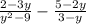 \frac{2-3y}{y^{2}-9 } - \frac{5-2y}{3-y}