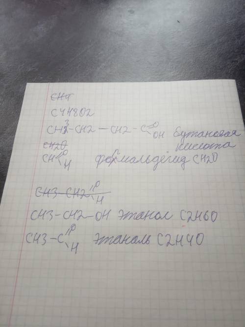 Химия Определите, к каким классам органических веществ относятся следующие вещества: С4Н8О2; СН2О; С