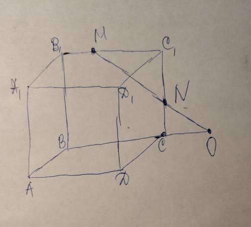 В плоскости какой грани куба лежит прямая MN? Изобразите точку пересечения прямой MN с плоскостью AB