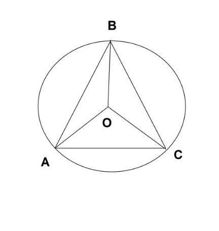 Около правильного треугольника АВС со стороной 12 описана окружность с центром О 1) найдите площадь