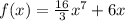 f(x)=\frac{16}{3} x^{7} +6x