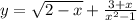 y=\sqrt{2-x} +\frac{3+x}{x^2-1}