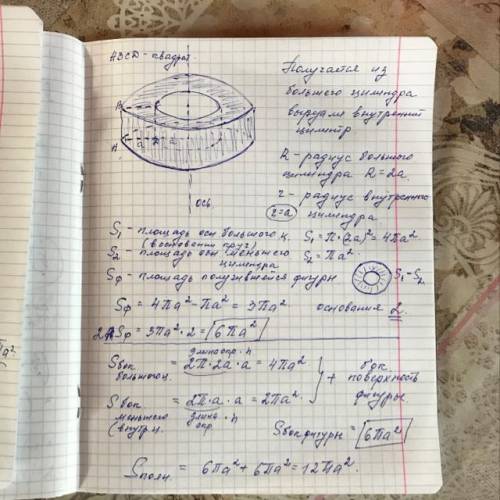 Квадрат со стороной длины а вращается около оси, параллельной его стороне и отстоящей от ближайшей с