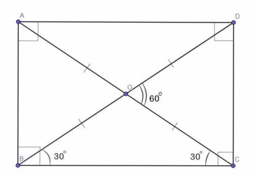 В прямоугольнике диагональ равна 20, а угол между ней и одной из сторон равен 30°. Найдите площадь п
