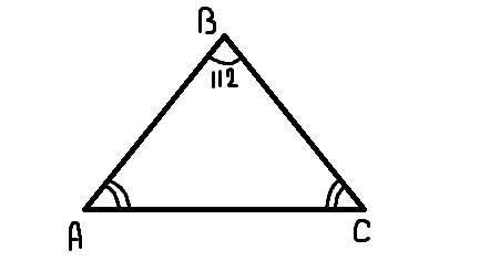 В равнобедренном треугольнтке угол при вершине равен 112, какой угол при основании будет