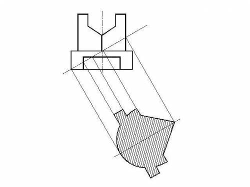 с черчением. По двум заданным видам построить третий вид. Построить наклонное сечение. (секущая пло