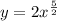 y=2x^{\frac{5}{2} }