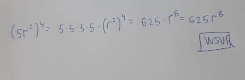 Возведи в степень алгебраическую дробь: (5r2)4= . (Переменную вводи с латинской раскладки