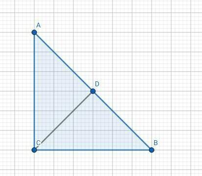 У прямокутному трикутнику ABC AC = BC. Знайдить довжину гипотенузи, якщо висота, проведена до неи, д