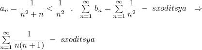 a_{n}=\dfrac{1}{n^2+n}