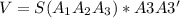 V = S(A_1A_2A_3) * A3A3'