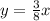 y=\frac{3}{8}x