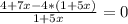 \frac{4+7x-4*(1+5x)}{1+5x}=0