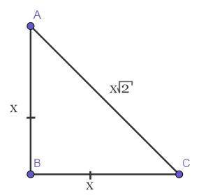Стороны соотносятся как 1 : 1 : √2 у равнобедренного прямоугольного треугольника. Доказать как ясно