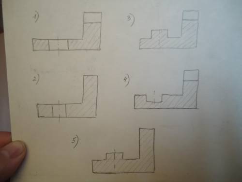 По виду сверху представить форму детали и выполнить изображение фронтального разреза(не менее 5 вари