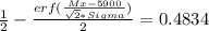 \frac{1}{2}-\frac{erf(\frac{Mx-5900}{\sqrt{2} *Sigma})}{2}=0.4834