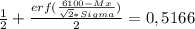 \frac{1}{2}+\frac{erf(\frac{6100-Mx}{\sqrt{2} *Sigma})}{2}=0,5166