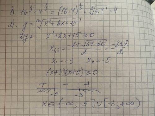 1.Упростить 16^1/3 * 4^1/3 1) 2 2) 4 3) 1 4) 5 Выберите правильный ответ 2. Найдите область определе