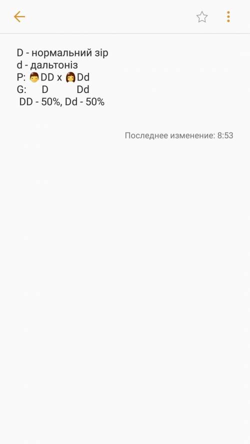 Які діти будуть у сім'ї де батьки здорові за ознакою зору, мати гетерозиготна за даною ознакою? Даль