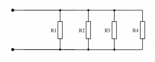 Какое электрическое сопротивление имеет цепь, составленная из четырёх параллельно соединённых одинак