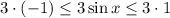 3\cdot(-1)\leq 3\sin x\leq 3\cdot1