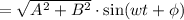 = \sqrt{A^2 + B^2}\cdot\sin(wt+\phi)