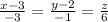 \frac{x-3}{-3}=\frac{y-2}{-1}=\frac{z}{6}