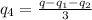 q_{4} = \frac{q - q_{1} - q_{2}}{3}