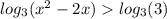 log_{3}( {x}^{2} - 2x ) log_{3}(3)