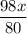 \dfrac{98x}{80}