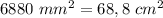 6880 ~mm^2 = 68,8 ~cm^2