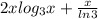 2x log_{3}x + \frac{x}{ ln3}