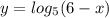 y=log_5(6-x)