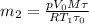 {m_2} = \frac{{p{V_0}M\tau }}{{R{T_1}{\tau _0}}}