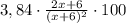3,84\cdot \frac{2x+6}{(x+6)^2}\cdot 100