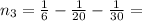 n_3 = \frac{1}{6} - \frac{1}{20} - \frac{1}{30} =