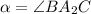 \alpha=\angle BA_{2}C