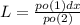 L = \frac{po(1)dx}{po(2)}