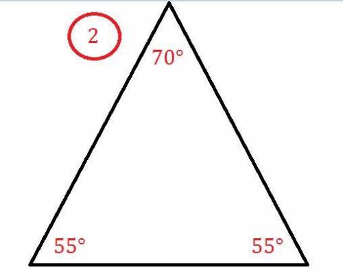 Один из углов равнобедренного треугольника равен 70°. Какие значения мо- гут принимать величины двух