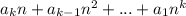 a_{k}n+a_{k-1}n^2+...+a_{1}n^k