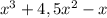 x^{3} + 4,5x^{2} - x