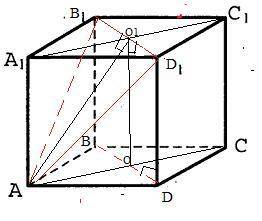 Дан куб A…D1 с ребром a. Найдите угол между плоскостью AB1 D1 и плоскостью диагонального сечения гра