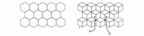В бесконечную сетку, состоящую из шестиугольников, с сопротивлениями каждого ребра 100 Ом (см. рис.