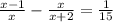 \frac{x-1}{x}-\frac{x}{x+2}=\frac{1}{15}